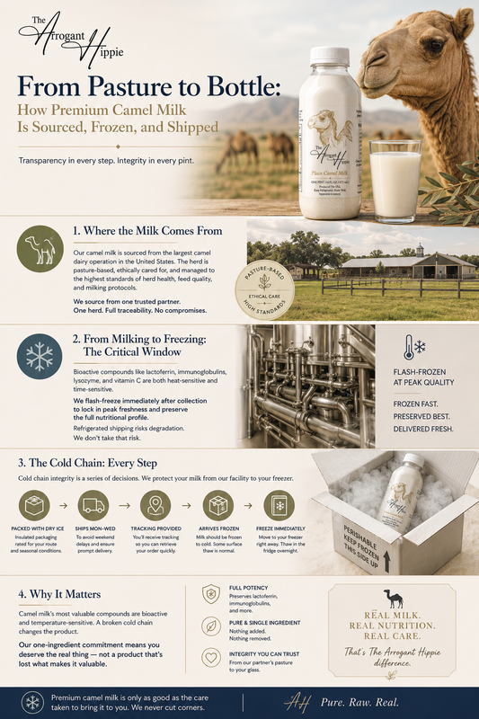 From Pasture to Bottle: How Premium Camel Milk Is Sourced, Frozen, and Shipped