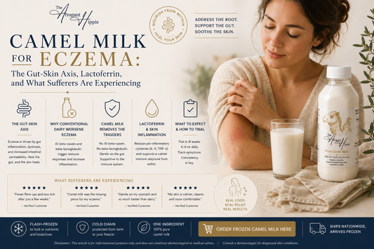 Camel Milk for Eczema: The Gut-Skin Axis, Lactoferrin, and What Sufferers Are Experiencing