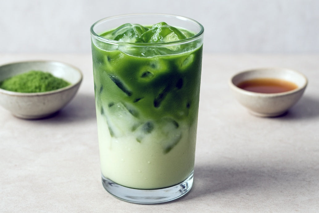 Almond Milk Iced Matcha Latte