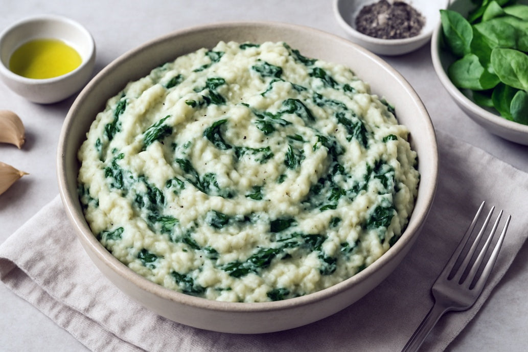 Creamy Spinach Cauliflower Mash
