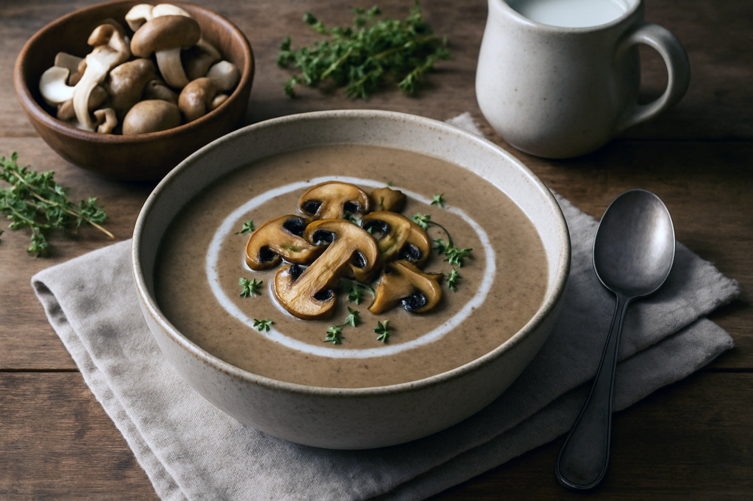 Camel Milk Mushroom Bisque