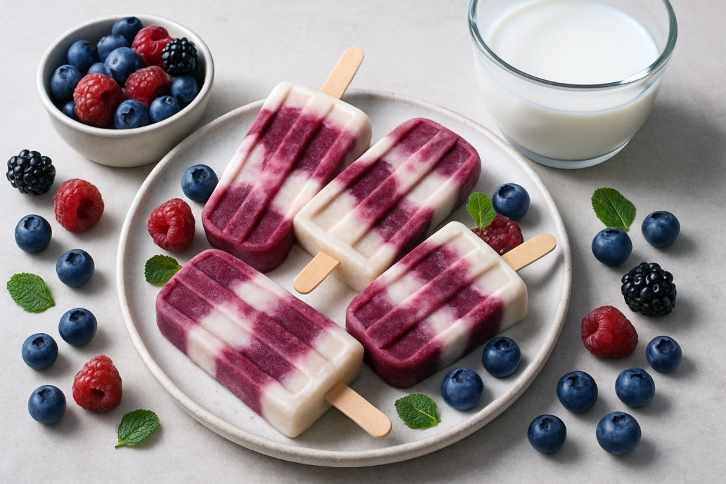 Berry & Almond Milk Popsicles