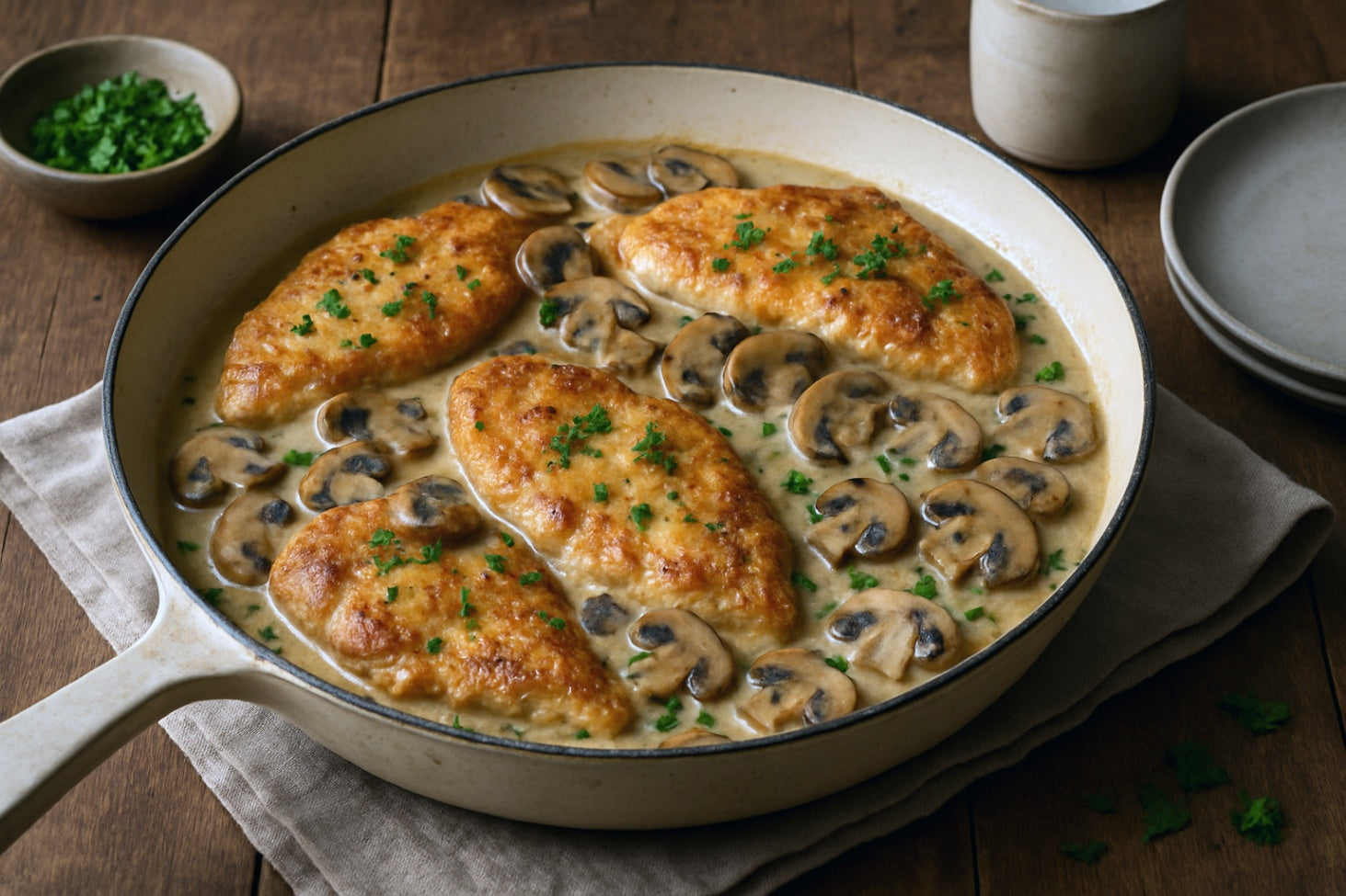 Camel Milk Chicken Marsala