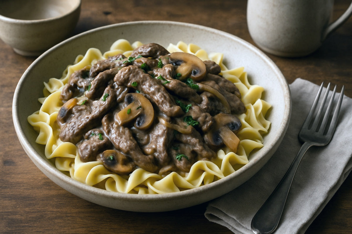 Camel Milk Beef Stroganoff