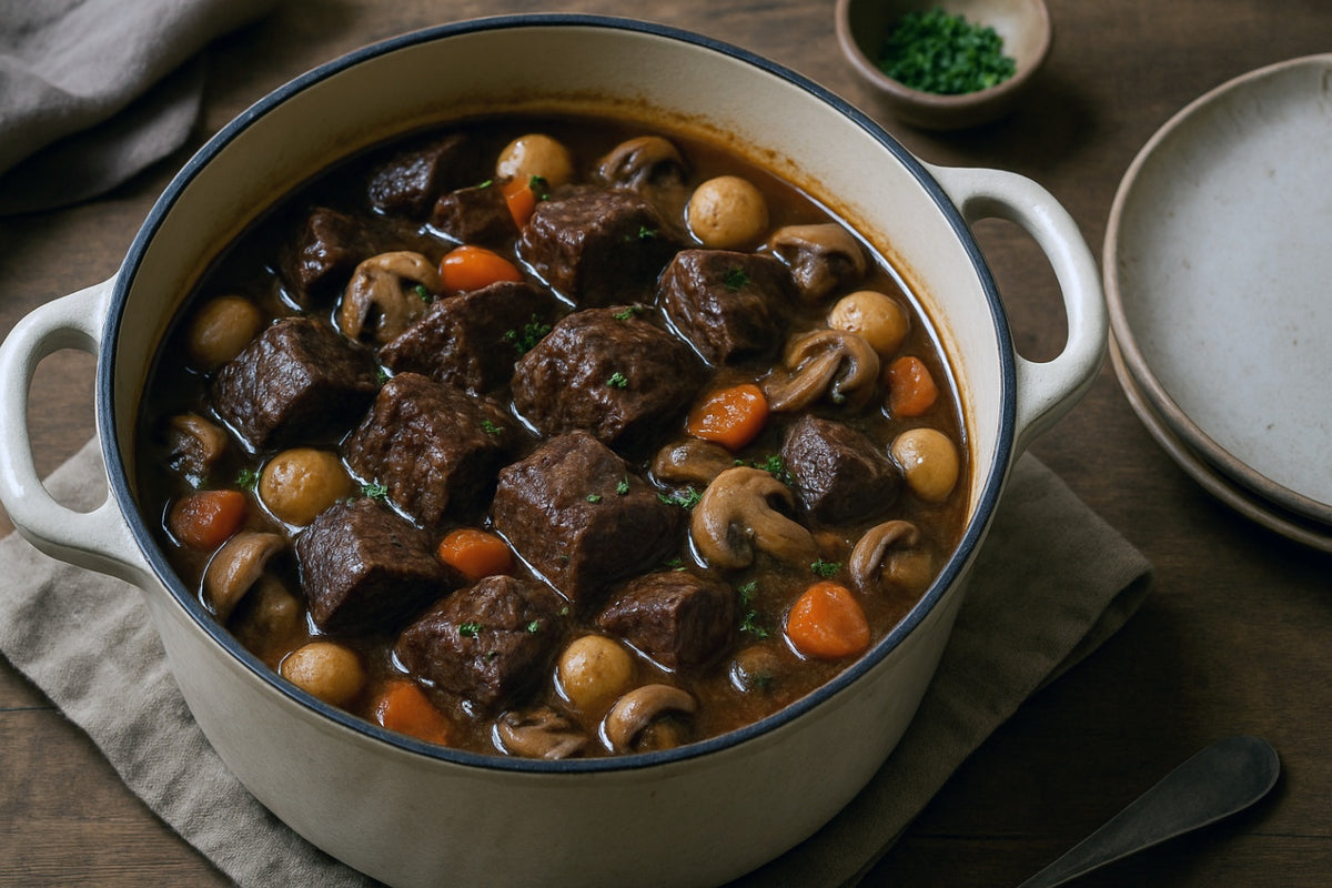 Camel Milk Beef Bourguignon