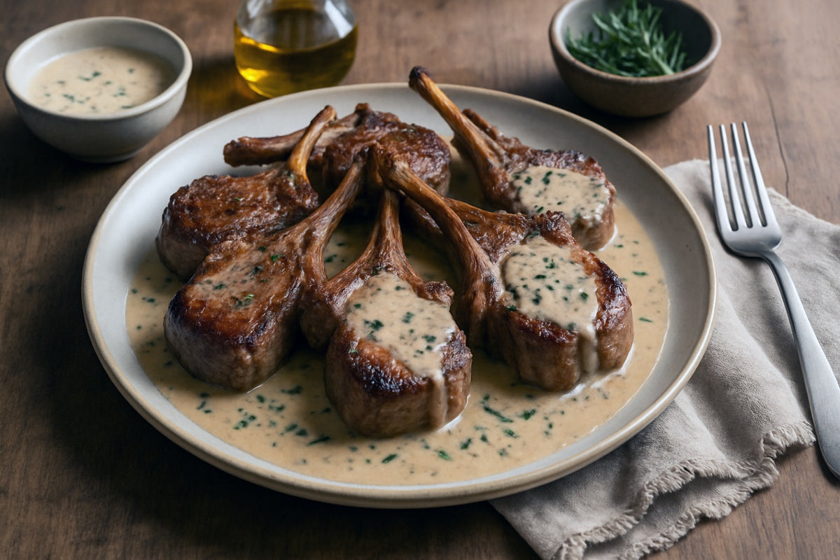 Camel Milk Lamb Chops with Pan Sauce