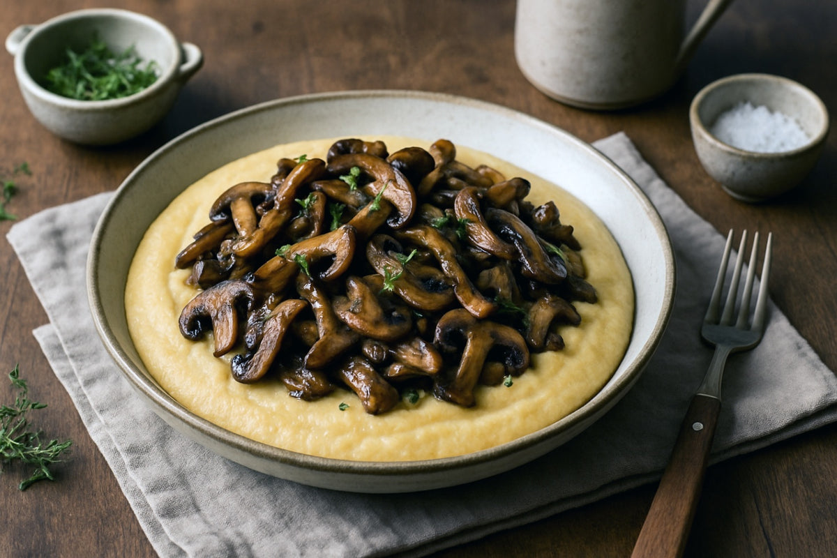 Camel Milk Polenta with Wild Mushrooms