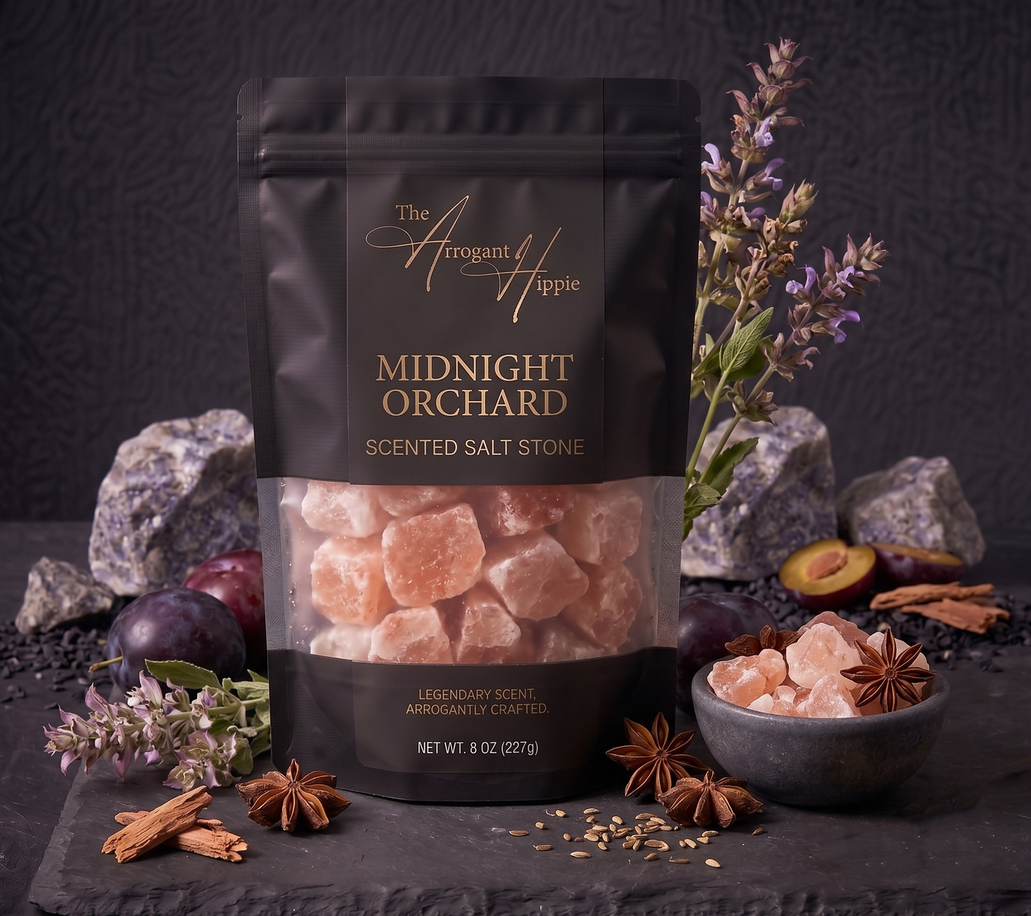 Midnight Orchard  Scented Salt Stone
