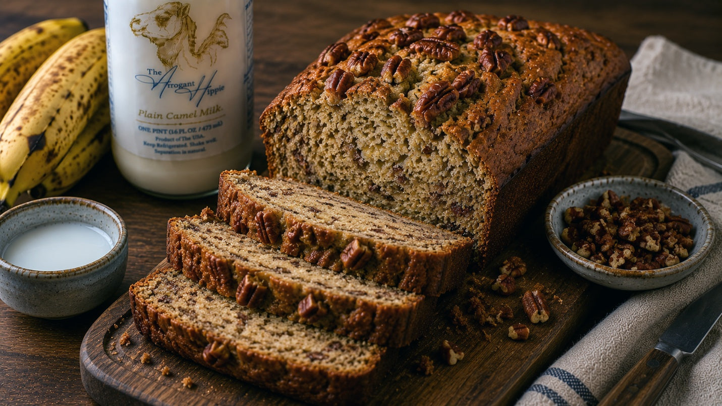 Camel Milk Banana Bread with Toasted Pecans