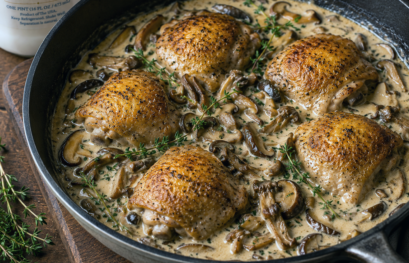 Camel Milk Braised Chicken Thighs with Wild Mushrooms