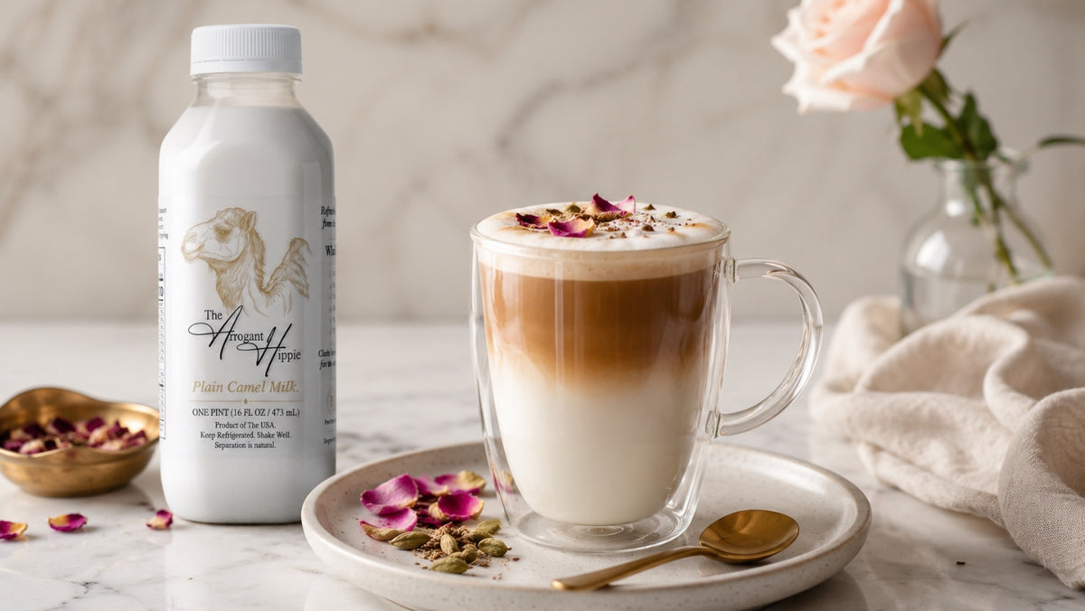 Camel Milk Cardamom Rose Latte
