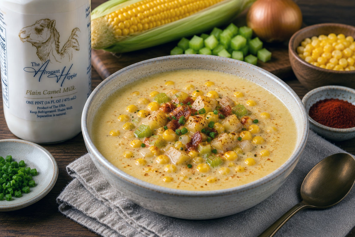 Camel Milk Corn Chowder with Smoked Paprika