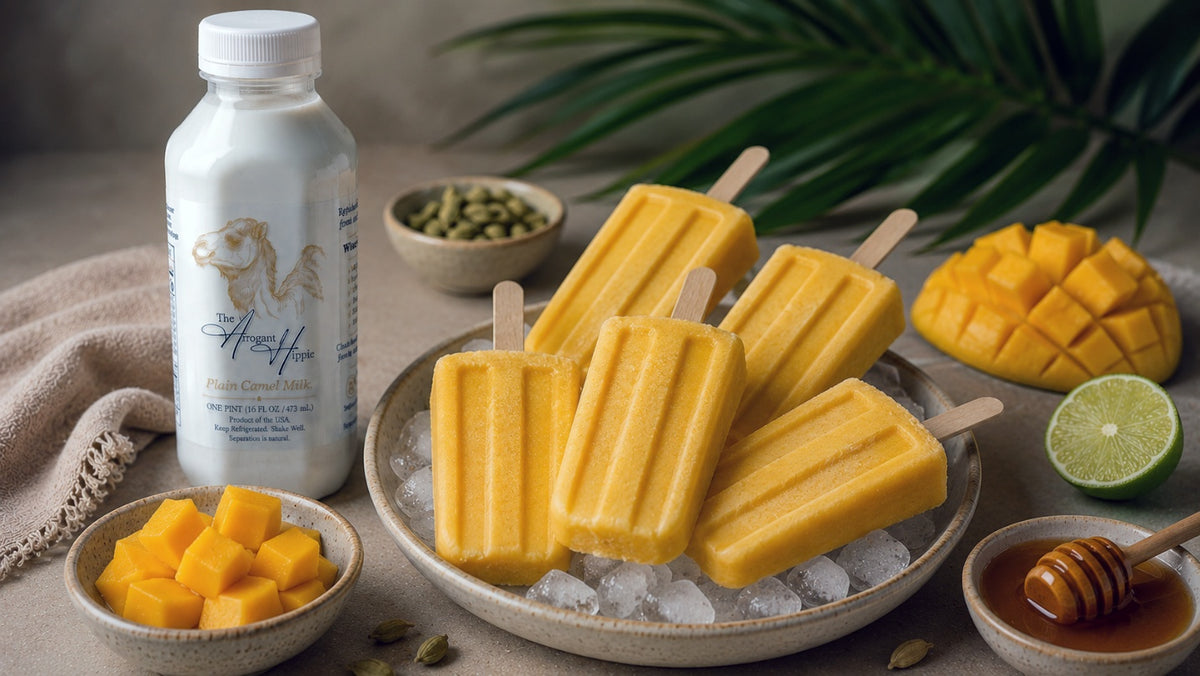 Camel Milk Mango Lassi Popsicles