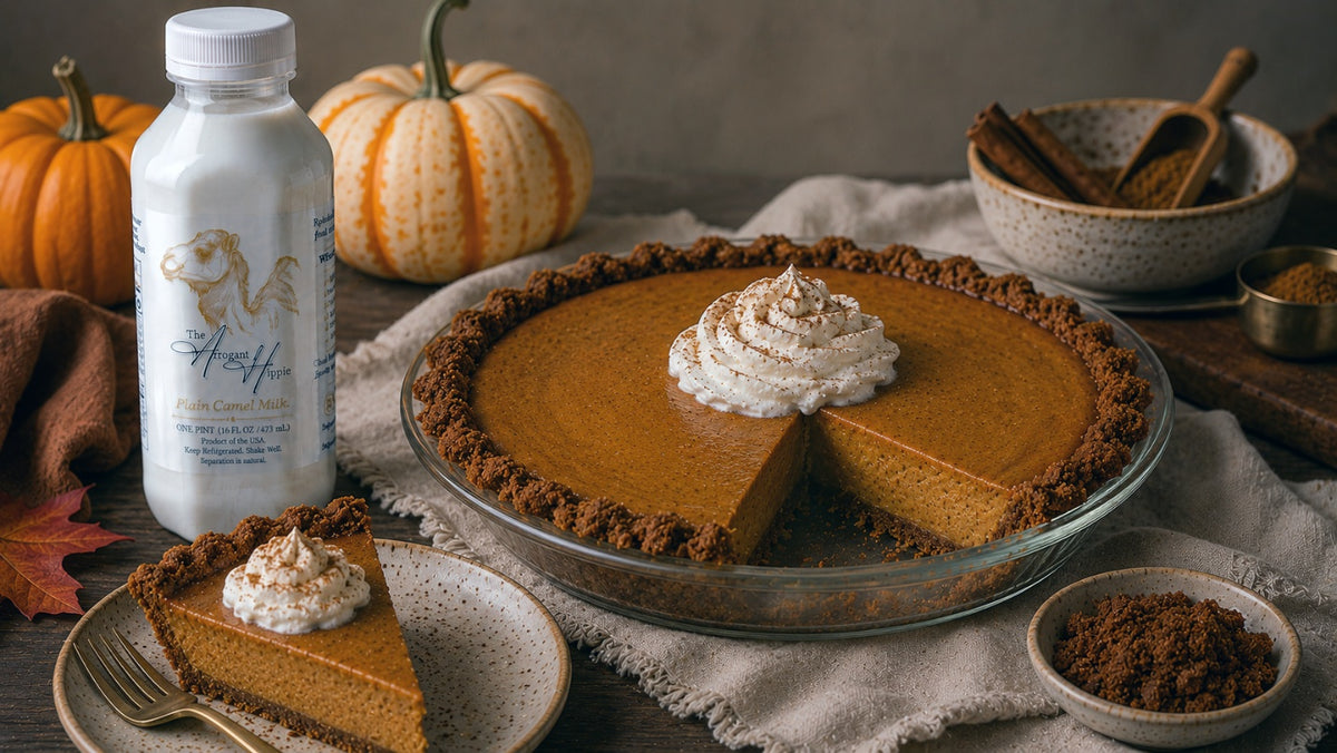 Camel Milk Pumpkin Pie with Gingersnap Crust