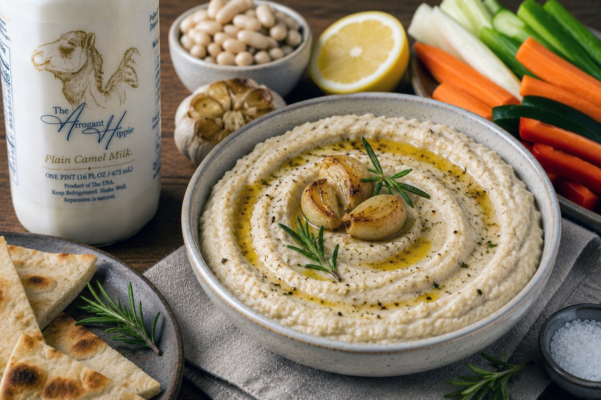 Camel Milk & Roasted Garlic White Bean Dip