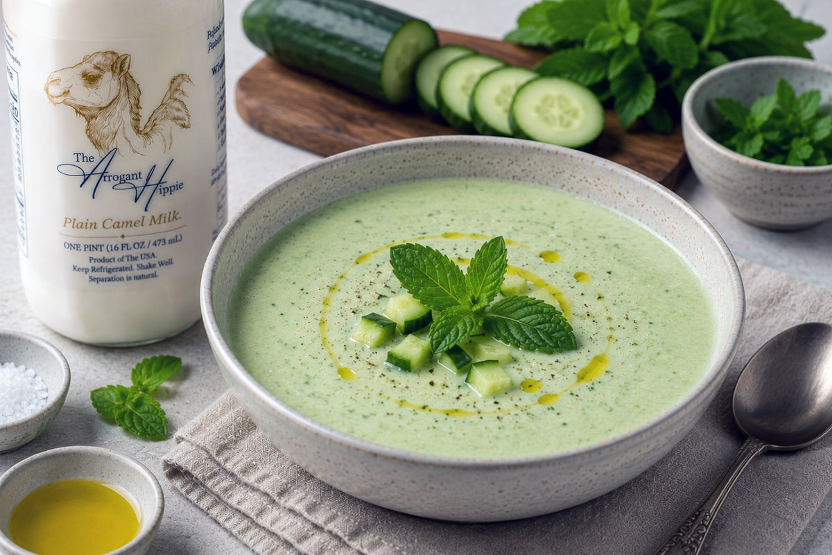 Chilled Cucumber, Mint & Camel Milk Soup