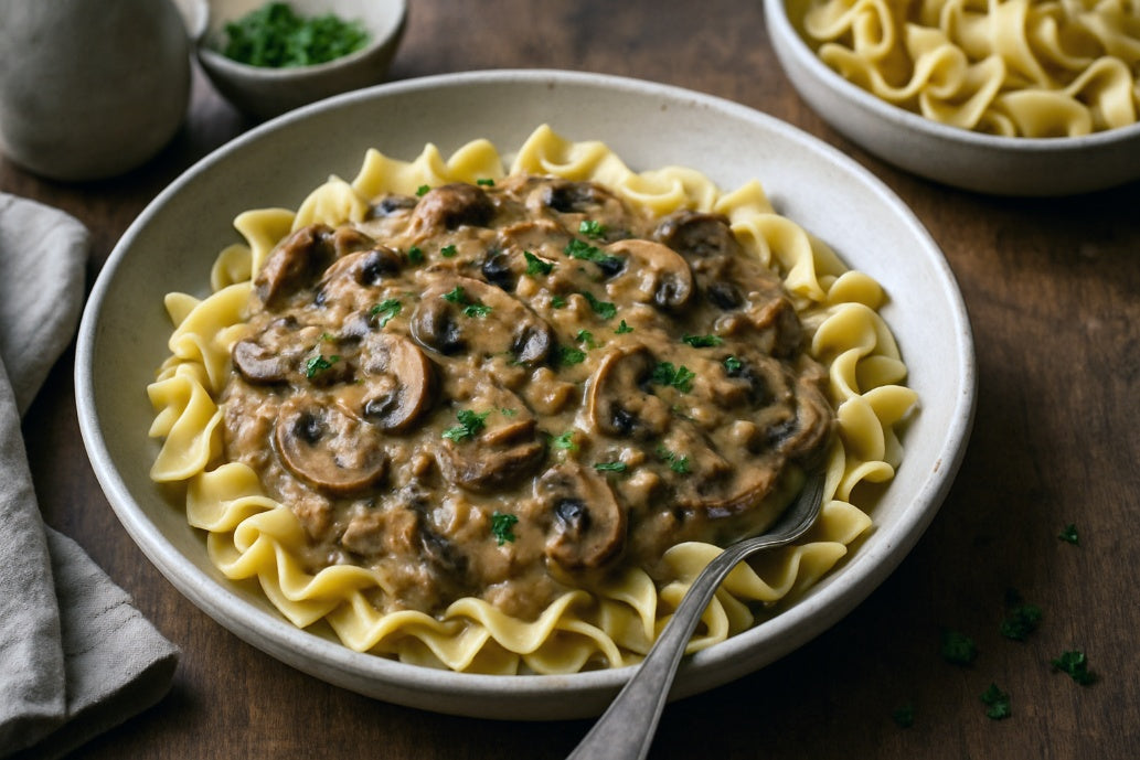 Cashew Milk Mushroom Stroganoff