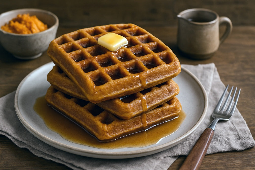 Cashew Milk Sweet Potato Waffles
