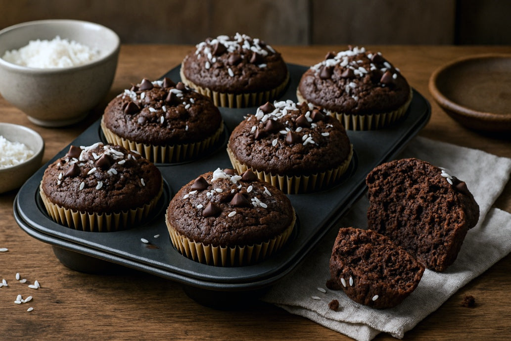 Dark Chocolate Coconut Muffins