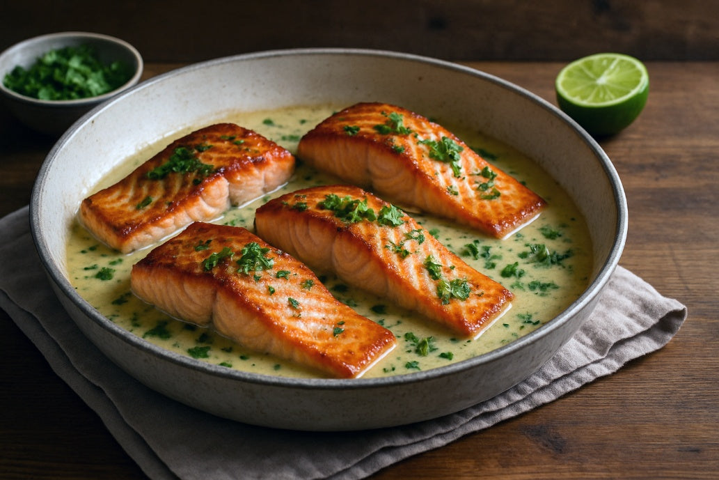 Pan-Seared Salmon in Coconut Lime Sauce