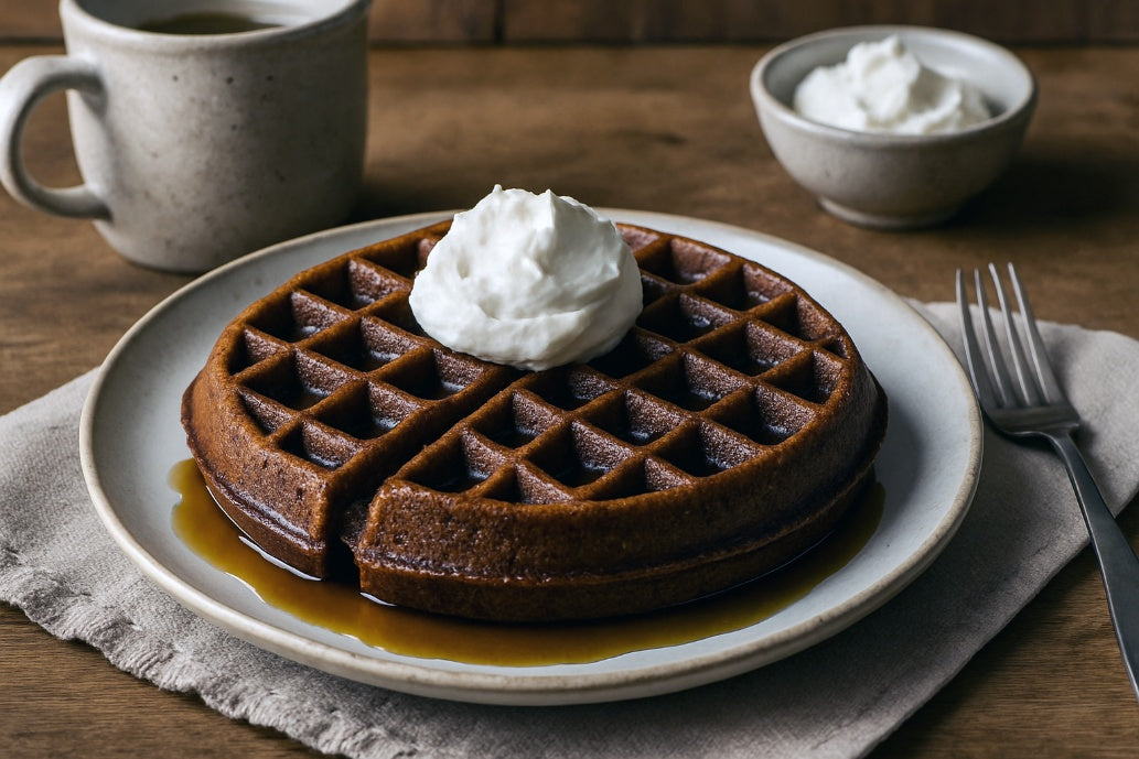 Spiced Molasses Gingerbread Waffles