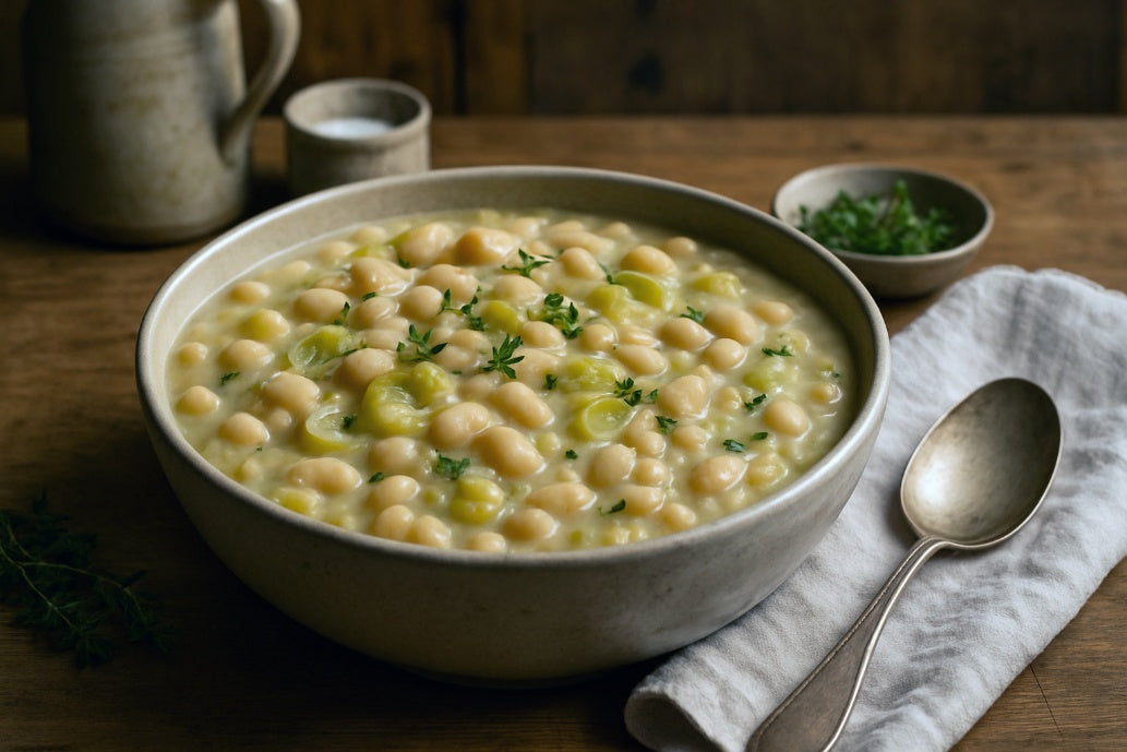 Potato Milk Leek and White Bean Stew