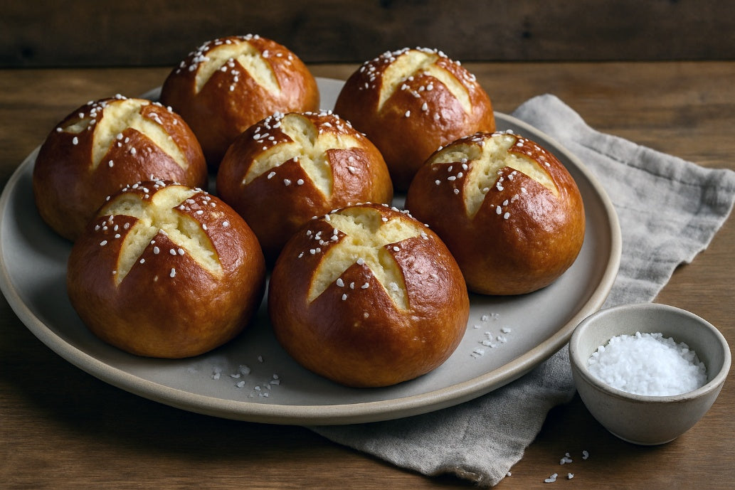 Potato Milk Soft Pretzel Rolls
