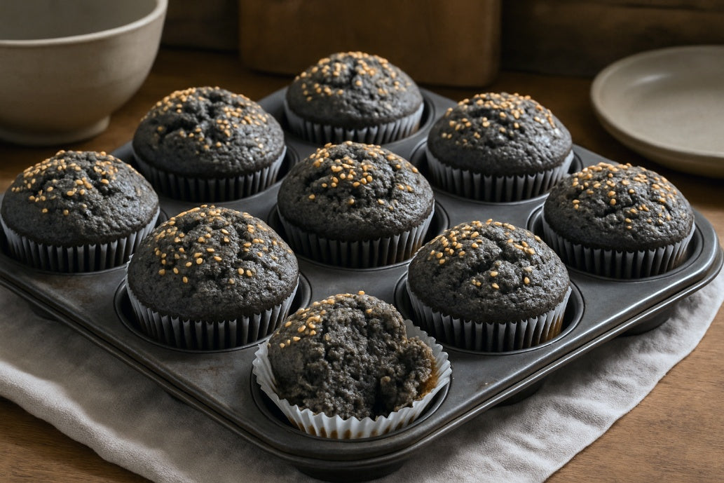 Soy Milk Black Sesame Muffins