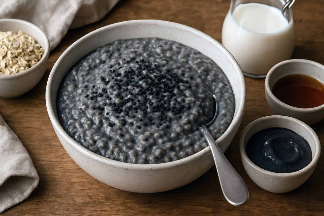 Soy Milk Black Sesame Oatmeal