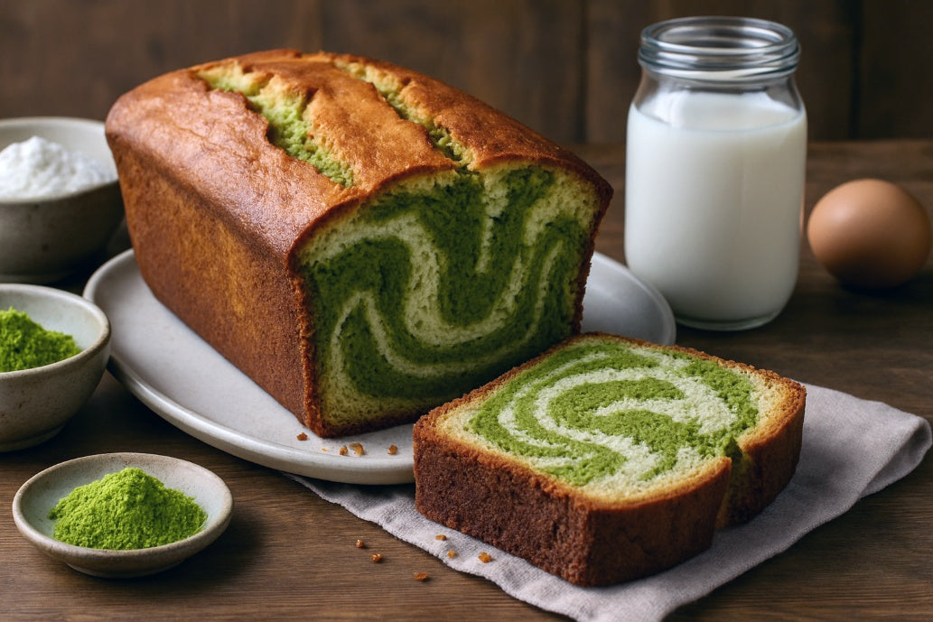 Soy Milk Matcha Swirl Loaf