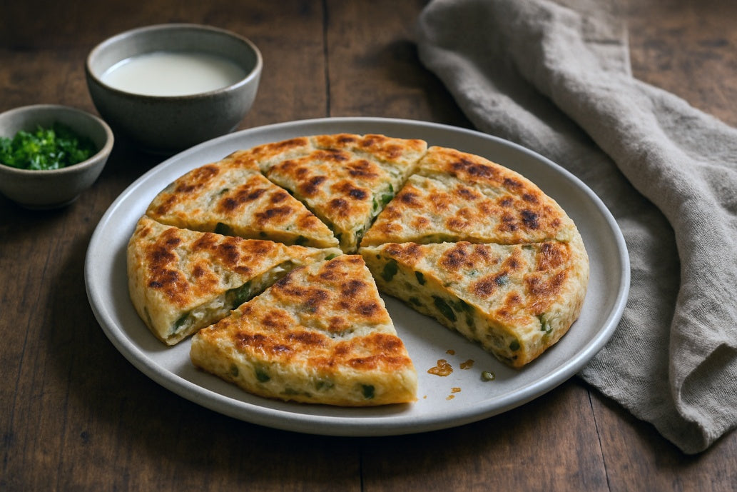 Soy Milk Scallion Flatbread