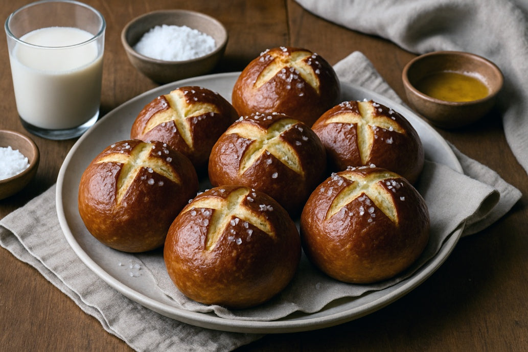 Soy Milk Soft Pretzel Rolls