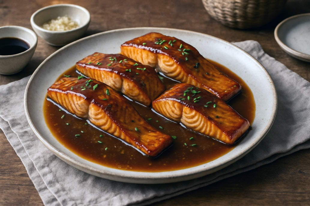 Soy Milk Teriyaki Glazed Salmon